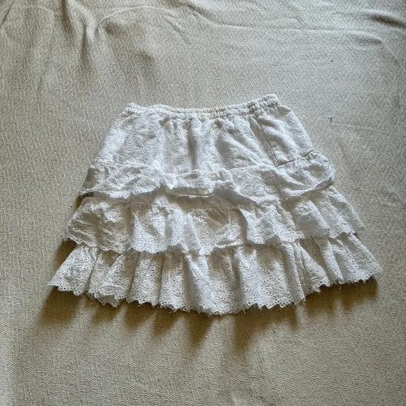 House of Harlow 1960 White Cotton Eyelet Mini Skirt - Size M - Picture 4 of 6